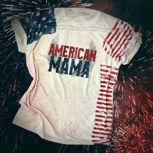 4th of July American Mama Vintage Style T Shirt